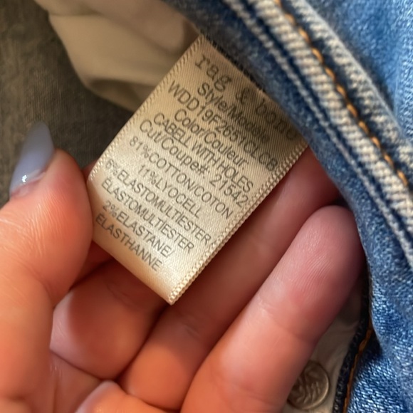 Rag & Bone Cate Mid-Rise Skinny Jeans - Cabell with Holes - Picture 8 of 11